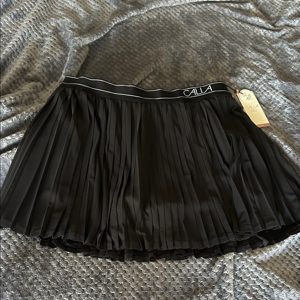 NWT Calia by Carrie Underwood Women's SzL Black Pleated Tennis Skort.